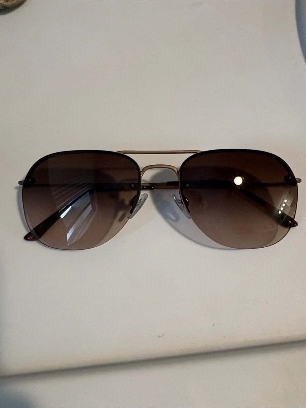 Giorgio Armani Women's Brown Gradient Aviator Sunglasses with Tan Case